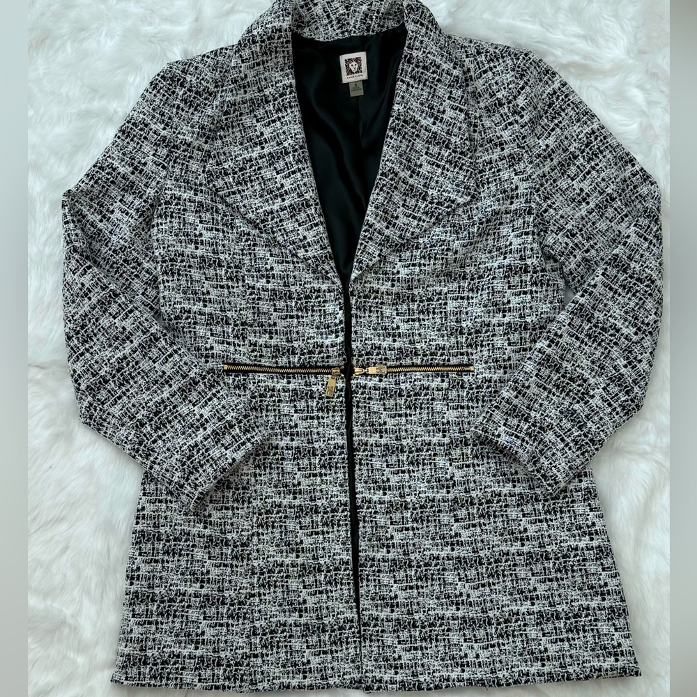 Anne Klein black and white coat blazer Medium